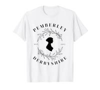 Pemberley Derbyshire 1813 Orgullo y prejuicio Jane Austen Camiseta gráfica económica, Hombre, Blanco, S