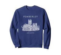 Pemberley Pride and Prejudice Jane Austen Regalos para Mujer Sudadera, Unisex para Adultos, Azul Marino, XXL