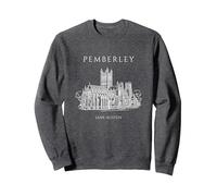 Pemberley Pride and Prejudice Jane Austen Regalos para Mujer Sudadera, Unisex para Adultos, Jaspeado Oscuro, XXL