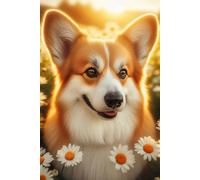 Pembroke Welsh Corgi face Notebook - Large 6 x 9 inches - 127 Pages