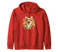 Pembroke Welsh Corgi, flores silvestres de verano, bonitas flores florales Sudadera con Capucha