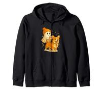 Pembroke Welsh Corgi Halloween Ghost Walking Dog Sudadera con Capucha