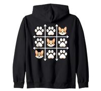 Pembroke Welsh Corgi Paws Grid Game Corgis Sudadera con Capucha