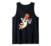 Pembroke Welsh Corgi Playing Sports Dog Palying Basketball Camiseta sin Mangas