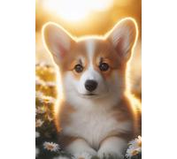 Pembroke Welsh Corgi Puppy face Notebook - Large 6 x 9 inches - 127 Pages