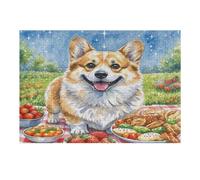 Pembroke Welsh Corgi Puzzles 300 Piezas Actividad Familiar Animales de compañía Lindos Rompecabezas 3D para Familia Juguete Educativo Aliviar Estrés Decoración Hogar 300 PCS