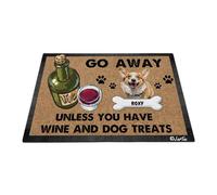 Pembroke Welsh Corgi: ¡Vete De Aquí A Menos Que Tengas Vino Y Golosinas! Alfombra Puerta Cómodo Alfombra De Baño Divertidos Felpudo De Entrada para Jardín Interior Trasera Delantera 40X60 Cm