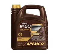 Pemco Diesel M-50 SHPD 20W-50 Acea A3/B4 E7 Aceite Motor, 5 L