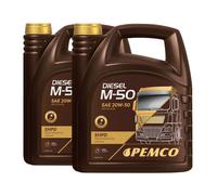 Pemco Diesel M-50 Shpd 20W-50 Aceite de Motor para Camión Y Máquinas, 2x5 Litro