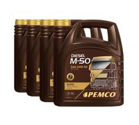 Pemco Diesel M-50 Shpd 20W-50 Aceite de Motor para Camión Y Máquinas, 4x5 Litro
