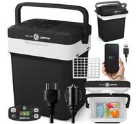 peme Essential Nevera Portátil Eléctrica 25,7L - Enfriador y Calentador, Doble Alimentación 12V & 230V, Modo Eco, Puerto USB, Cierre Seguro, para Coche, Camping, Camper
