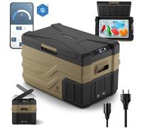 peme Nevera Compresor Portátil Eléctrica Refrigerador Coche Frigorífico para Camping Viaje Auto 12 24 v con Enchufe Silenciosa Portatil Congelador Frigorifico Camper Frigobar 26,8L - Quest