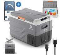 peme Nevera Compresor Portátil Eléctrica Refrigerador Coche Frigorífico para Camping Viaje Auto 12 24 v con Enchufe Silenciosa Portatil Congelador Frigorifico Camper Frigobar 35,3L - Expedition