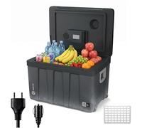 peme Nevera Portátil Eléctrica 46,5L - Enfriador y Calentador Doble Alimentación 12V & 240V Modo Eco Ruedas y Asa Funcionamiento Silencioso para Coche Camping Roadtrips - Essential XL 50 Night Sky