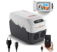 peme Nevera Portatil Termoelectrica Coche 12v 220 240v Refrigerador Frigorífico para Camping Viaje Auto con Correa Silenciosa 26dB Portatil Congelador Frío Calor Frigobar Camper 28,3L USB - GO 30
