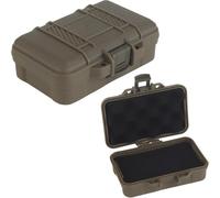 Peminkoo Caja contenedora de plástico duro, resistente a la presión y a los golpes, impermeable, con protección contra impactos y espuma (9,8 x 5,8 cm) (Khaki)