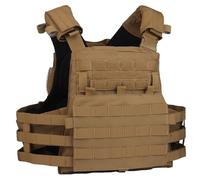 Peminkoo Chaleco táctico de Caza Chaleco Militar Airsoft MOLLE Chaleco de Camuflaje con portaplacas de Modo Dual Fijo/liberación rápida (Khaki)