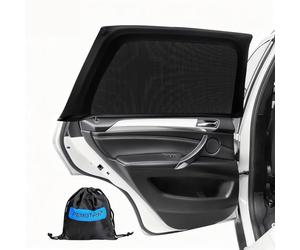 PEMOTech Parasol Coche Lateral【Tejido Spandex Transpirable&Protección UV】 Mosquitera,Protege La Privacidad Familiar,Sombrilla De 2 Piezas para Niños y Mascotas,Compatible con el 95% De Los Modelos