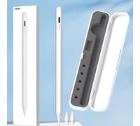 PEMY Lápiz capacitivo para iPad 2018-2025 + caja de almacenamiento | Compatible Pro/Air/Mini (6/5/4/3), iPad 11/10/9/8/7 | Precisión ultra-Sensible, carga rápida, rechazo de palma, detección de