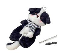 Pen Case - Soft Dog Design Pouch | Large Capacity Stationery Storage Bag | Plush Pencil Cases For Kids Girls Students College Class Travel Daily Eraser Ruler Marker Sticky Notes Earphones School