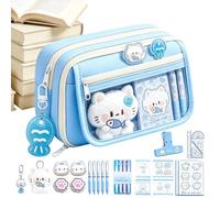 Pen Case Zipper Cat Large Capacity - Multi-Compartment Organizer Kids Pen | Kids School Pen Case Pencil Pouch for Boys Girls Student | School Classroom Home Travel Birthday Christmas Pen Case Zipper