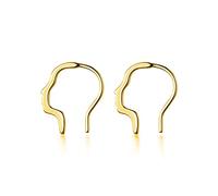 Pen de aro de luna de palo liso para mujeres 925 joyas