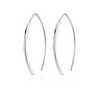 Pen de aro de luna de palo liso para mujeres 925 joyas