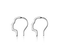 Pen de aro de luna de palo liso para mujeres 925 joyas