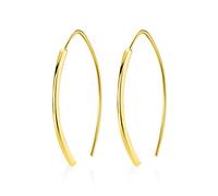 Pen de aro de luna de palo liso para mujeres 925 joyas