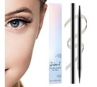 Pen de ceja líquida, lápiz de cejas de los ojos | Lápiz cejas impermeable 2-en-1 con 4 consejos - Suministros de belleza portátiles, pluma de contorno de cejas de larga duración para mujeres y niñas