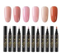 Pen de esmalte de uñas de 6 piezas/establecidos, 6 colores 8 ml 3 en 1 esmalte de uñas, un paso de bricolaje de bricolaje en plumas de arte de barniz LED LED para chicas femeninas, estilo 2.
