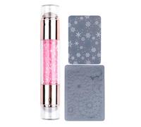 Pen De Estampilla De Arte De Uñas - Bolígrafos De 11.5x2 Cm De Estampas De Uñas | Herramientas De Estampado De Doble Extremo, Kit De Bolígrafos De Estampado Adornado De Doble Cabeza, Plantillas De Sel