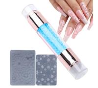 Pen De Estampilla De Arte De Uñas - Bolígrafos De 11.5x2 Cm De Estampas De Uñas | Herramientas De Estampado De Doble Extremo, Kit De Bolígrafos De Estampado Adornado De Doble Cabeza, Plantillas De Sel