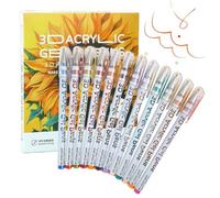 Pen de gel acrílico 3D, juego de marcadores de pintura acrílico a base de agua, papelería de arte de gel de tinta seca rápida de papelería, no para oxic, 14/12/48, uso perfecto para roca, piedra, tela