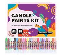 Pen De Pintura De Velas, Kit De Pintura De Tela, Suministros De Decoración De Velas De 24 Colores, Pigmentos Vibrantes, Tubos De Compresión Fáciles, 1.4x11.3 Cm, 10 Ml/pieza, Para Decoración Del Jarró