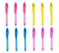 Pen de Tinta Invisible Marcador de desaparición Escritor de Mensajes Secretos con luz UV para niños 12pcs, Juguetes