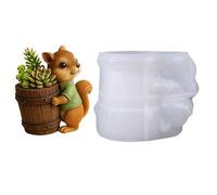 Pen Holder Mold - 3d Squirrel Silicone Casting Tool, 4.37 Inches Diy Organizer Form with Detailed Shaping, Concrete Planter Mold, Crafting Template, Creative Tool for Container Flower Pot Clay Craft