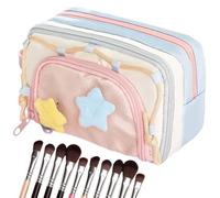 Pen Pouch Large Capacity, Cute Pencil Case For Kids Zippered Stationery | Five Point Star Stationery Bag for Kids Students Girls College Classroom Travel Makeup Cosmetic Toiletry Art Craft Drawing