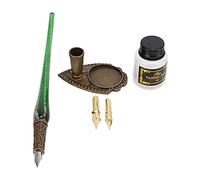 Pen Set with Stainless Steel Nib, Retro Calligraphy Writing Kit, Elegant Owl - Themed Gift Box for Teachers, Lovers & Classmates, Includes Ink Bottle and Tips (SP119004 verde (bolígrafo de cristal))