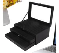 Pen Storage Organizer 36-Slot 3-Tier PU Leather Large Capacity Display Box