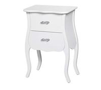 PEÑA VARGAS - Mesitas de Noche - Mesita 2 Cajones Paris Blanca (47x33x72)