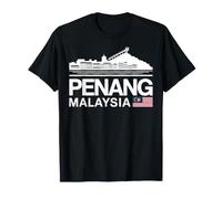 Penang Malasia Skyline Badge - Recuerdo de Viaje Camiseta