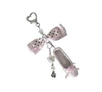 PENCHEAK Accesorio de ballet artístico con forma plana para teléfono con flores de cristal brillante y cinta satinada, joyería de regalo, lazo de punto para zapatos de ballet
