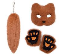 PENCHEAK Accesorios De De Disfraces Zorros Multifuncionales Con Felpa Y Guantes Portátiles Para Jugar A Roles Set Cosplay Animales Divertidos