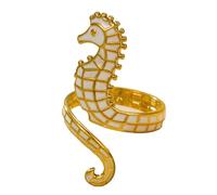 PENCHEAK Anillos de caballito de mar con diseños únicos de gota de aceite, adorno para entusiastas de la moda y amantes del arte que buscan estilos individuales con diseño de goteo de aceite, talla