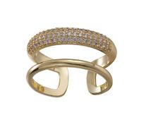 PENCHEAK Anillos Elegantes De Doble Capa Con Piedras De Circonía Cúbica Imitación Sofisticada Anillos Los Dedos La Boda Joya Desgaste Anillo