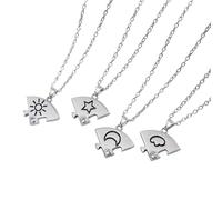 PENCHEAK Collar Amistad Moderno Moderno Interconectado Sun Moon Stars Nubes Servido Accesorio Joyería Aleación Para Sus Modernas Joyas Celestiales Minimalistas