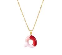 PENCHEAK Collar De Aleación De Letras Coloridas Individualizadas Cadena Ajustable Cartas Desgaste Diario Chokers Para Mujeres Regalo Regalo Único Collar Inicial