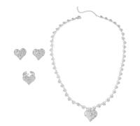 PENCHEAK Conjunto Joyas Corazón Irregular Con Aretes Arenisca Anillos Collar Para Ropa Casual Diaria Joyería Mujer