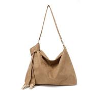 PENCHEAK Elegante bolso cruzado de ante sintético para mujer, de gran capacidad, para ir de compras, citas o universidad, para mujer, Khaki, One Size